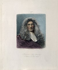 Gui Crescent Fagon. Coloured line engraving by L. G. Sichling after Sandoz.