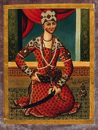 Āga Muhammad Khān. Gouache painting by a Persian artist, Qajar period.