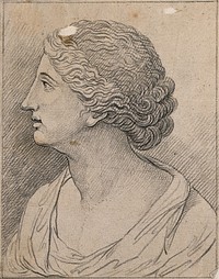 A woman in a state of attention without interest. Drawing, c. 1789.