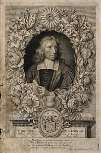 Robert Morison. Line engraving by R. White, 1680, after W. Sonmans.