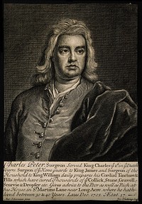 Charles Peter. Line engraving by J. Nutting, 1705, after A. Schoonjans.