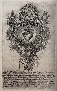 The Sacred Heart of an unidentified location in Portugal. Engraving by A. Debrie.
