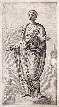 A patrician boy. Etching by F. Perrier.
