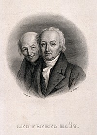 René-Just Haüy and his brother Valentin. Engraving by A. Boilly after J. Boilly.