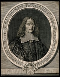 Antoine Vallot. Line engraving by G. Vallet after A. Paillet, 1663.