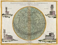 Astronomy: a star map of the night sky. Coloured engraving by G. Zuliani after Castellan, with lettering by G. Pitteri, 1777.