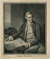 James Cook. Line engraving by J. K. Sherwin, 1784, after Sir N. Dance-Holland, 1776.