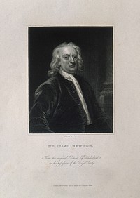 Sir Isaac Newton. Stipple engraving by E. Scriven after J. Vanderbank, 1720.