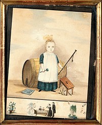 Memorial of a dead child. Watercolour by S.E.B. , 1848.