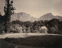 Cape Town, South Africa: Table Mountain from The Vineyard Hotel at Newlands. 1896.