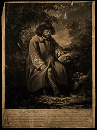 Peter, the wild boy. Mezzotint by V. Green after P. Falconet.