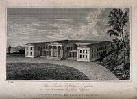 The London Orphan Asylum, Clapton. Engraving by R. Baker, 1823.