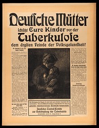 A mother and child; advertising the prevention by German mothers of the transmission of tuberculosis to and from their children. Lithograph after E. Doepler the younger, 1906.