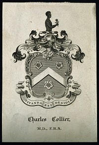 Charles Collier: his bookplate. Line engraving.