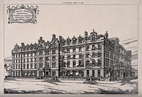 St Mary's Hospital, Paddington, London: the Clarence Memorial wing. Photo-lithograph after Florence and Satchell, 1902.