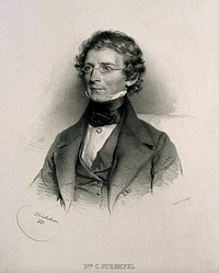 Carl Friedrich Strempel. Lithograph by J. Kriehuber, 1841.