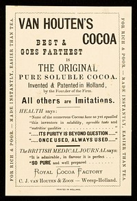 Van Houten's cocoa : best and goes farthest... : Micawber / C.J. van Houten & Zoon.