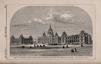 Design for museums at south Kensington. Wood engraving by W. E. Hodgkin after B. Sly after F. Fowke, 1864.