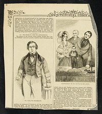 [Newspaper cutting (from the Pictorial Times) showing the Presentation of Tom Thumb to the Queen (mid 1840s)].