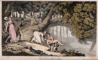 The dance of death: death by drowning. Coloured aquatint after T. Rowlandson, 1816.