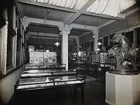 Wellcome Historical Medical Museum, Wigmore Street, London: the Jenner section of the Gallery of Pictures. Photograph.