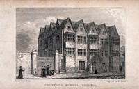 Colstons school, Bristol. Line engraving by McGahey after G. Price.