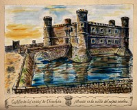 The imaginary castle of the Countess of Chinchon, where cinchona (quinine) was allegedly discovered. Watercolour.