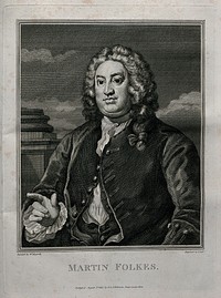 Martin Folkes. Engraving by T. Cook after W. Hogarth.