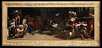 Saint Roch attending the plague-victims in a lazaretto. Oil painting after Jacopo Robusti, il Tintoretto.