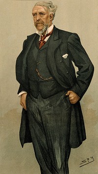 Sir William MacCormac. Colour lithograph by Sir L. Ward [Spy], 1896, after Pierre Troubetzkoy, 1891.
