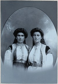 Two Montenegrin women wearing national dress.
