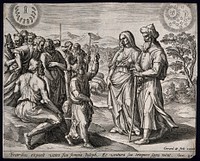 Joseph tells his unsympathetic family about his two prophetic dreams. Line engraving by G. de Jode.