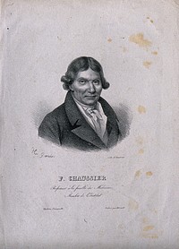François Chaussier. Lithograph by H. Garniers.