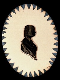 Florence Nightingale in silhouette. Ink painting.