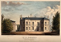 Pestalozzian Institution, Worksop, Nottinghamshire. Coloured lithograph by C.F.A. Tracnsei after himself.