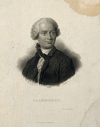 Jean le Rond d'Alembert. Stipple engraving by Geoffroy after L. Dupont after M.Q. de La Tour.