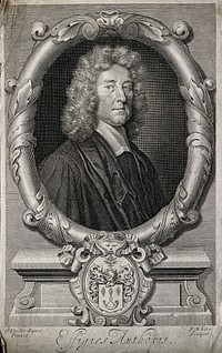 Thomas Burnet. Line engraving by R. White, 1697, after Sir G. Kneller.
