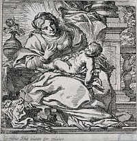 Saint Mary (the Blessed Virgin) with the Christ Child. Etching by or after C. Schut.