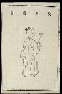 Chinese C18 woodcut: The ear - eczema/sores around the ears