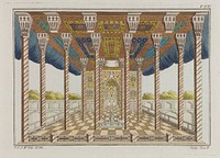 The Summer Hall of the Jews. Coloured engraving, ca. 1804-1811.