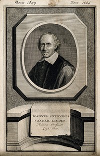 Jan Antonides van der Linden. Line engraving, 1720, after A. van den Tempel.