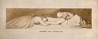 Two women weeping over a prone figure. Drawing, c. 1793.