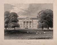 Royal Military Asylum, Chelsea. Engraving.