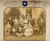 Oxford University: the Junior Science Club; surmounted by the University crest. Photograph by Gillman & Co., 1894.