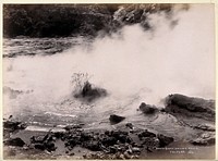 Tikitere, New Zealand: boiling mud pools. Albumen print.