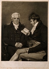 Henry Moyes and William Nicol. Mezzotint by W. Ward, 1806, after J. R. Smith.
