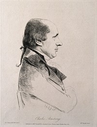 Charles Armstrong. Soft-ground etching by W. Daniell after G. Dance.