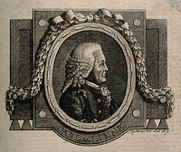 Carolus Linnaeus. Line engraving by F. Rossmaesler after C. F. Inlander, 1773.