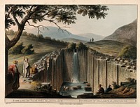 Fountain of Siloam, Jerusalem, Israel. Coloured aquatint by L. Mayer.