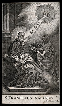 Saint Francis of Sales. Etching by F.B. Schauer.